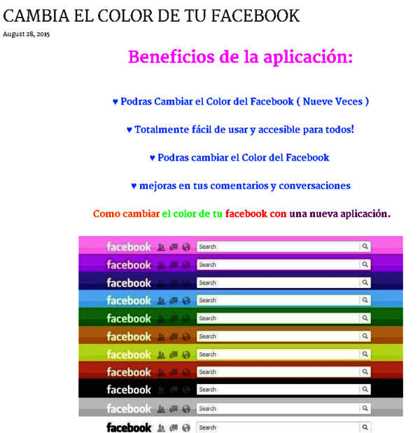 facebook colores
